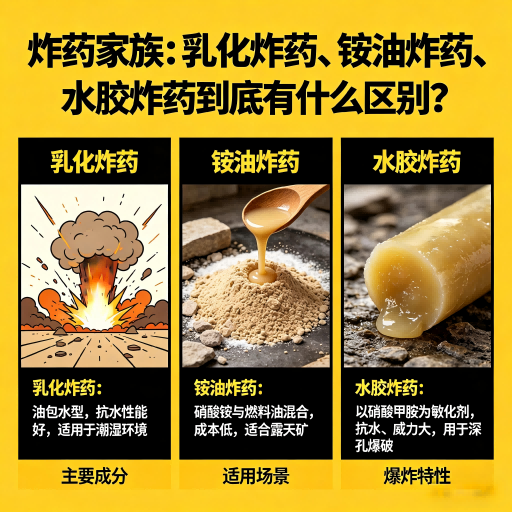 吴川炸药家族：乳化炸药、铵油炸药、水胶炸药到底有什么区别？